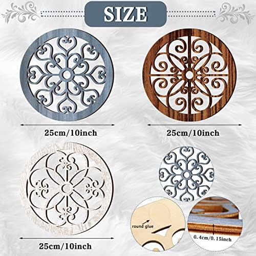 Blulu 3 Pcs Thicken Rustic Wall Decor, Wood Hanging Decor, Vintage Style - Image 3