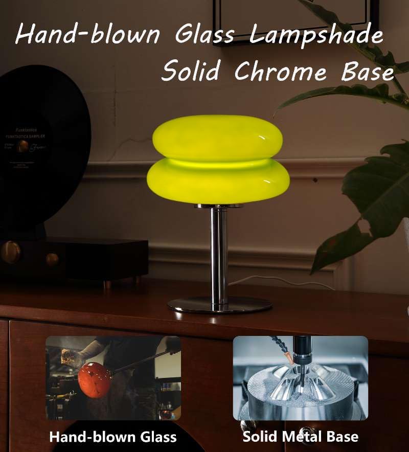 Glivpny Mushroom Lamp Table Lamp, Mid Century Modern Table Lamps (Green) - Image 3