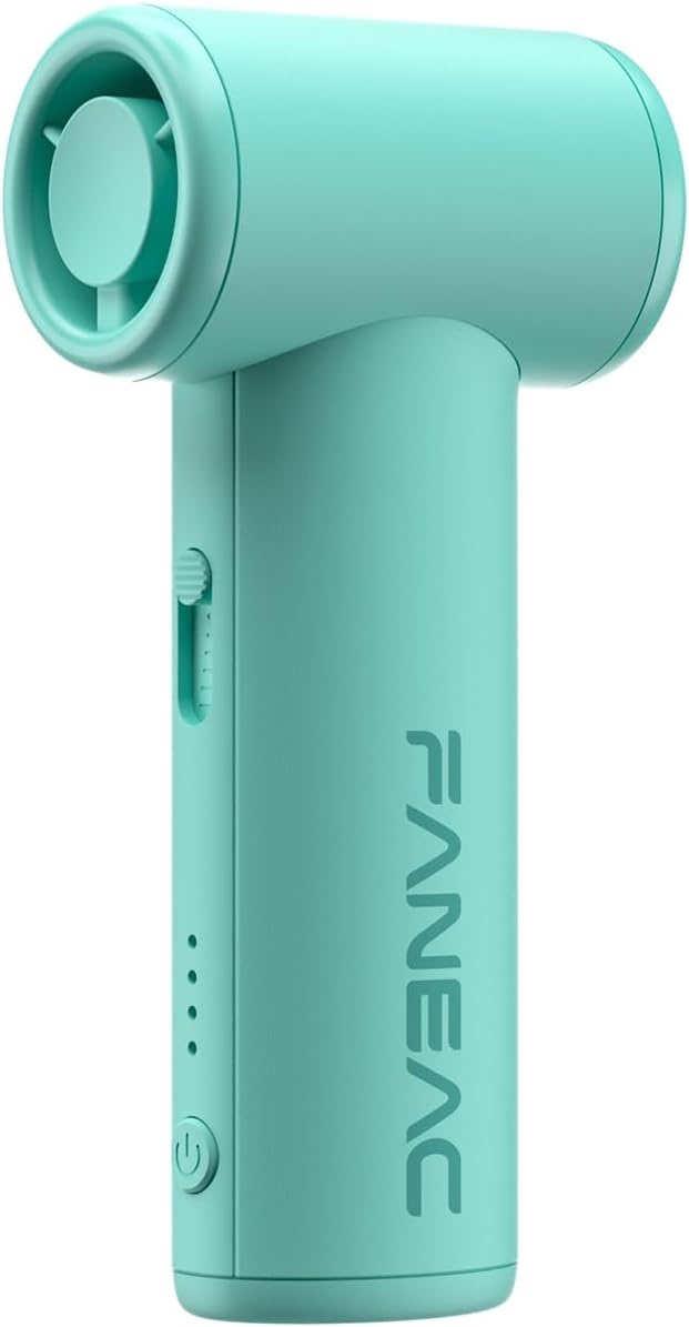 Mini Handheld Portable Fan - Brushless Motor, Ultra Slim, Stepless Control, Rechargeable 2500mAh Battery Up to 8 Hours, Pocket Electric Fan for Outdoor Travel & Office (Icy Blue)