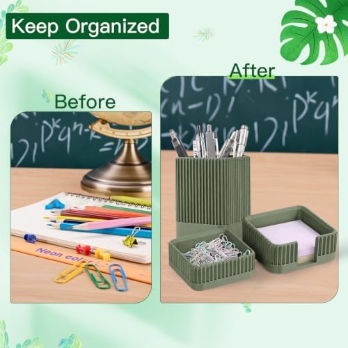 Aesthetic Desk Organizer Set,3-Piece Sturdy Plastic Office Accessories - Image 3