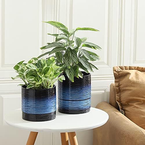 Nihow Ceramic Plant Pot,6 Inch Planter with Drainage Hole&Saucer for Indoor - Image 5