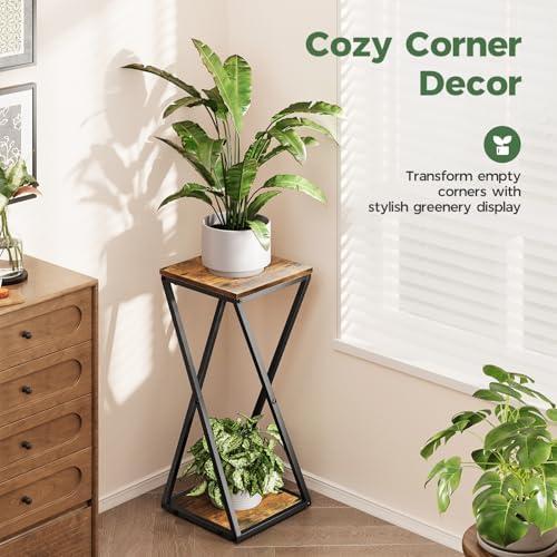 Bamworld Tall Plant Stand Indoor Corner, Brown - Image 2