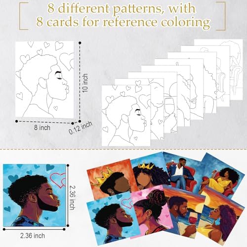 Cholemy 36 Pcs Paint and Sip Kit Gift for Adults 8''x10'',Couple - Image 3