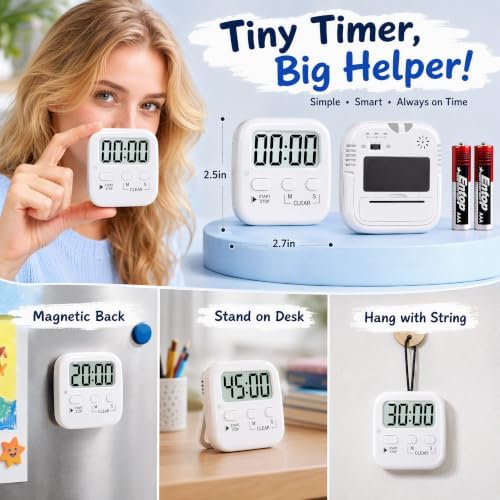 Antonki 2 Pack Digital Timer for Kids Classroom Kitchen Timers for Cooking - Image 5