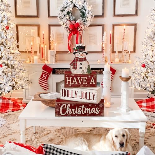 Moucuny 4 Pcs Christmas Snowman Decor Winter Table Decorations Have A Jolly - Image 4