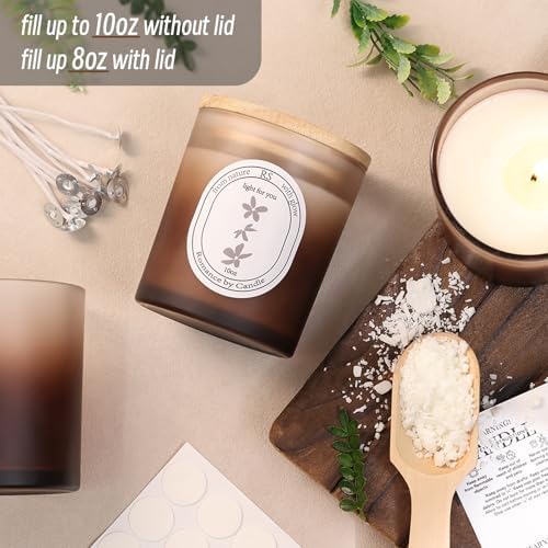 REISEN 12 Pcs 10oz Gradient Amber Candle Jars for Candle Making Kit - Image 3