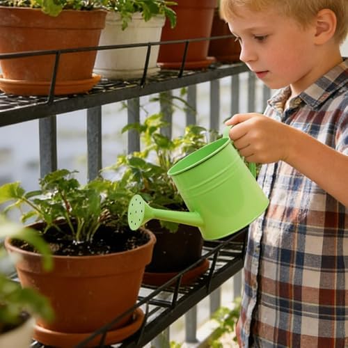 Small Watering Can, 1L Metal Flower Garden Watering Can, Gardening Tool Accessories for Outdoor Indoor Plants Lawn (Green) - Image 2
