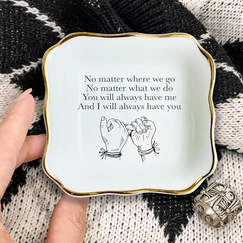 Ceramic Ring Dish, White Jewelry Dish, Trinket Tray, Wedding & Vday Gift, No Matter Where We Go Lovers Day Gifts - Image 3
