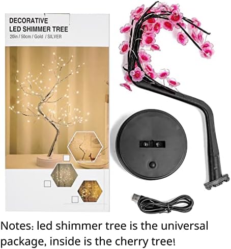 Cherry Blossom Tree Lamp, 18inch 36 Led Bonsai Tree Lights, Battery/USB Operated Japanese Decor Night Lights for Teacher Appreciation Graduation Back to School Bedroom Home Gift Idea,Warm White - Image 6