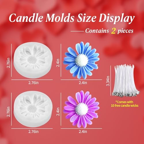 MGLIFEUL 2PCS 3D Flower Candle Making Molds Moldes de Silicona para Velas - Image 4