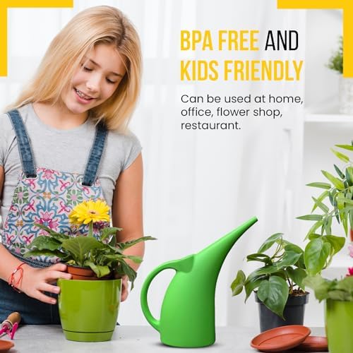 KP KOOL PRODUCTS 1/2 Gallon Green Watering Can – Small Plastic Plant Waterer for Indoor & Outdoor Use – Lightweight Garden Tool with Easy Pour Spout – Ideal for Flowers, Herbs & Lawns – 1 Pack - Image 6