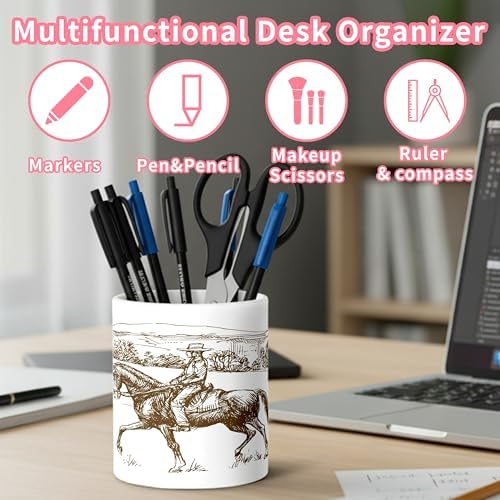 Ceramic Pen Holder Desk Accessories Brush Holder Pencil Holder Organizer - Image 4