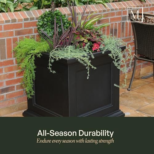 Mayne Fairfield 28in Square Planter, White - Image 4
