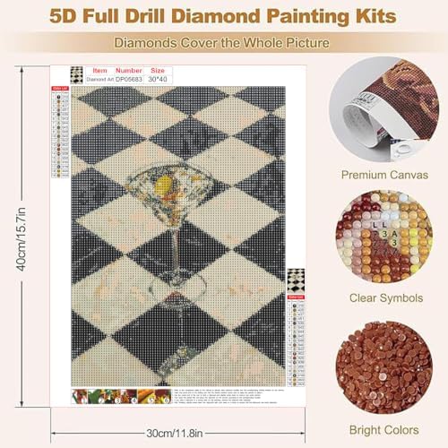 cocktail Diamond Art Kits for Adult Diamond Painting Kit for Beginner - Image 5