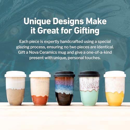 NOVA CERAMICS Travel Mug - Ceramic To Go Coffee Mug With Lid – Travel Mug Ceramic To Go Cup – Microwave & Dishwasher Safe Ceramic Coffee Mug With Lid - Gifts For Women Men Him Her – 12oz – Sage Green - Image 5