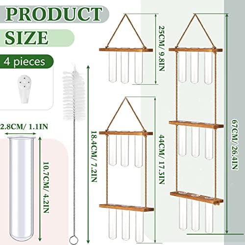 Leumoi 3pcs Hanging Propagation Station, Vertical 18 Glass Test Tubes - Image 2