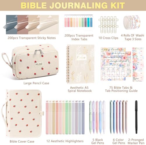 Bible Study Supplies Journaling Annotation Kit w/Bible Cover Case for Women - Image 2