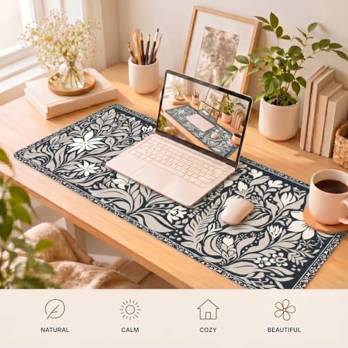 Dark Vintage Botanical Desk Mat, 35.4 x 15.7 Inch XXL Mouse Pad - Image 6