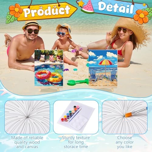 Zhanmai 20 Set Pre Drawn Canvas Painting Kit, Summer Color - Image 3