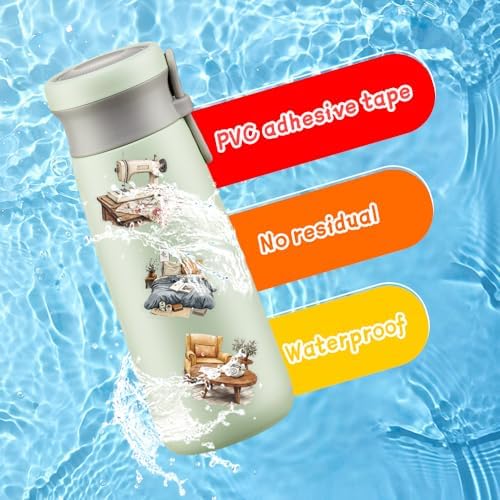 50Pcs Vintage Stickers,Waterproof Transparent PET Aesthetic Decorative Sticker Scrapbooking Supplies for Adult Card Making Letters Planner Journaling Junk Journal Water Bottles Art Craft,Retro Scene - Image 3