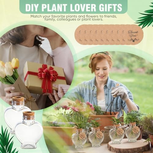 24 Pack 3.74'' Heart Plastic Plant Propagation Stations with Hole Lid - Image 5