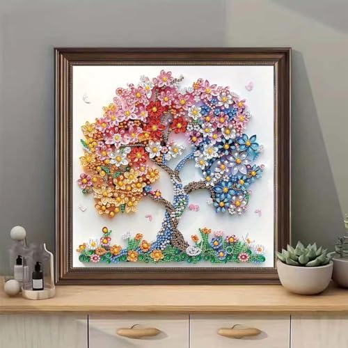 5D Diamond Art Kits for Adults Beginner,Colorful Tree Diamond Painting Kits - Image 2