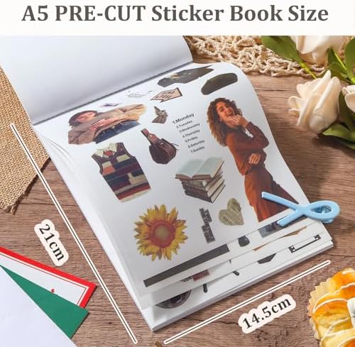 Snycler Sticker Book for Journal 20 Sheets Vintage PET Washi Stickers-2 - Image 3