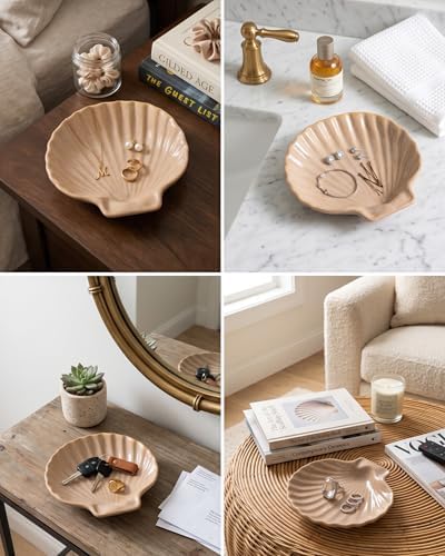 MUMREUES Ceramic Jewelry Tray Small Shell Trinket Dish Gifts for Mom - Image 3