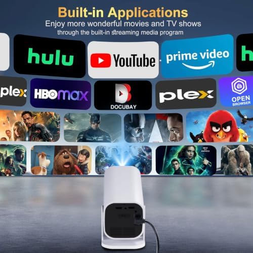 Mini Projector with Wifi and Bluetooth, Built-in Apps,Movie Projector - Image 3