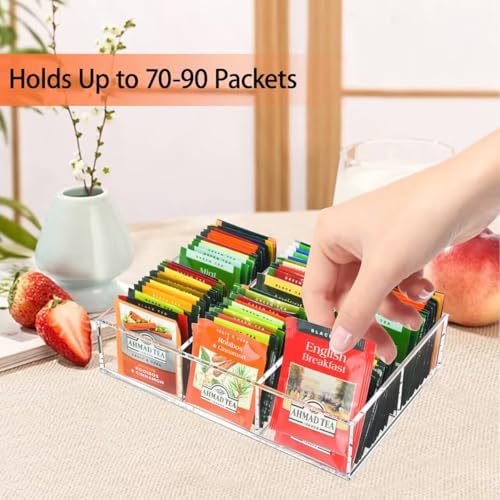 Tasybox Acrylic Tea Bag Organizer, Clear Tea Bag Holder, Drawer Organizer - Image 2