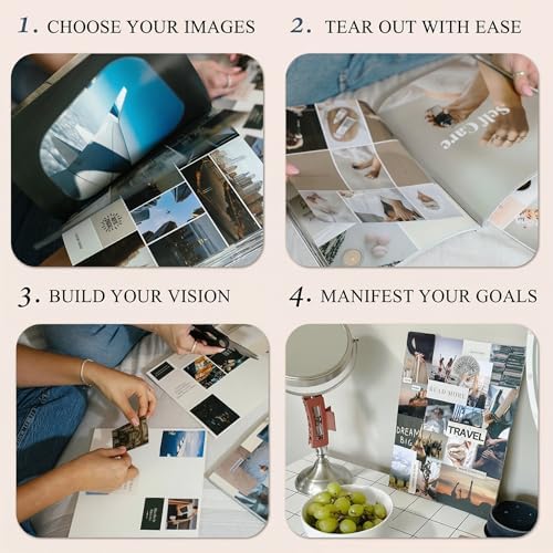 Vision Board Book – 1000+ Aesthetic Images & Bilingual Affirmations, Vision Board Supplies, Collage & Scrapbook Magazine for Manifestation, Goal Setting & Dream Board – Clip Art for Women - Image 3
