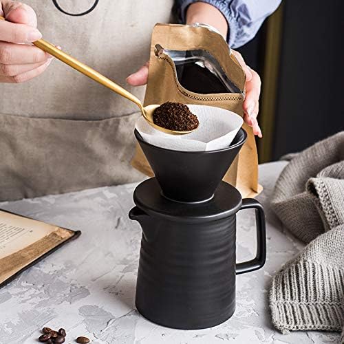 BeeCa Ceramic Pour Over Coffee Maker, 17Oz V60 Hand Brewed Set - Image 4