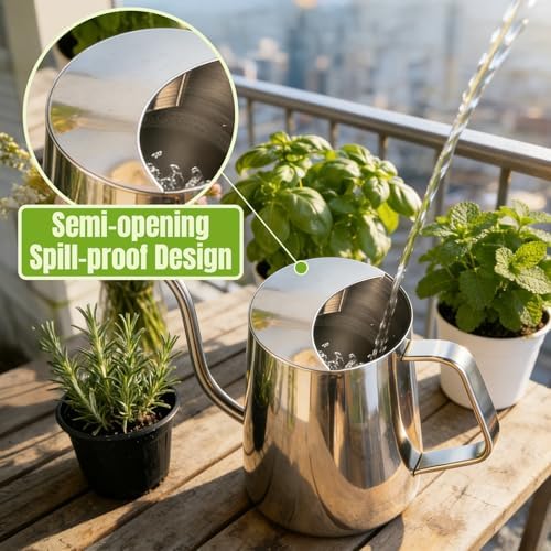 Plant Watering Can, 304 Stainless Steel Watering Can Indoor, 34 oz - Image 4