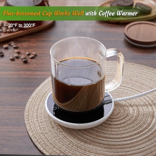 DRASTAR Glass Coffee Mugs,Clear Coffee Cups, Coffee Mug with Acacia Wood Lid, Tea Glass Cups with Handles, Large Coffee Mug Set of 2, Glass Coffee Cups for Latte, Espresso, Tea (2, 16 oz) - Image 3