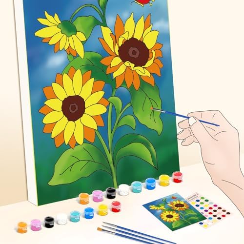 WEBEEDY 2 Pack 8x10 Pre Drawn Canvas Painting Kit Beautiful Flower Stretched Canvas Painting for Adults DIY Painting and Sip Party Supplies Outdoor Parties Birthday Gifts - Image 3