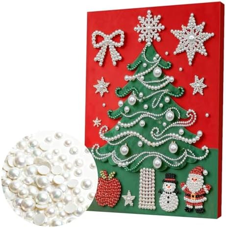 DIY Pearl Painting with Frame, Creative Design, Handmade Stress-Relieving Home Wall Decoration, Includes Frame and Tools-Christmas Tree - Image 6