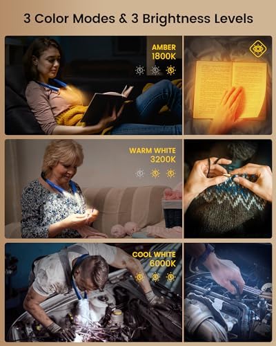 Glocusent Upgraded LED Neck Reading Light, Book Light for Reading in Bed - Image 3