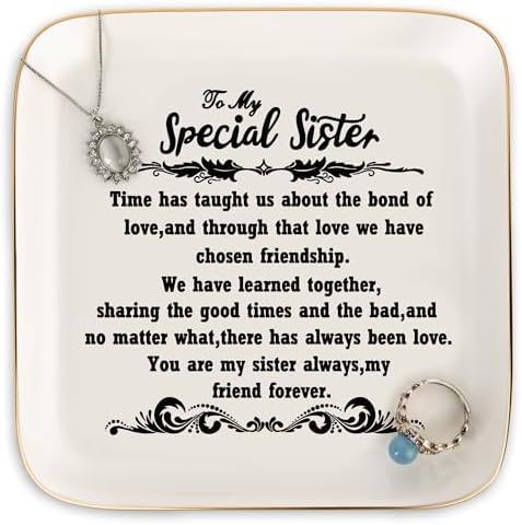 PUDDING CABIN Sister Birthday Gifts Jewelry Dish Gift for Sister Mother's Day Christmas by PUDDINGCABIN