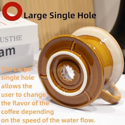 Ceramic Pour Over Coffee Dripper with 50 Pack 01 Paper Filter - Image 6