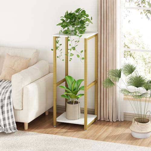 2 Tier Plant Stand Indoor Corner Tall Square Shape Plant Shelf - Image 2