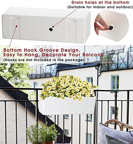 Elongated Self Watering Planter Pots Window Box 5.5 x 16 inch Indoor Home Garden Modern Decorative Planter Pot for All House Plants Flowers Herbs (White,1-Pack) - Image 6