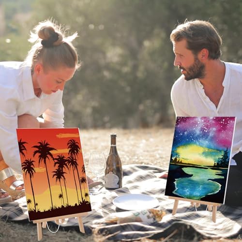 Sherr 12 Pcs Pre Drawn Canvas for Adults,Sunset Landscape,11 x 14 Inch - Image 4