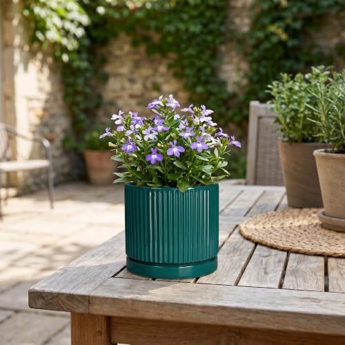 4 Inch Ceramic Pots for Plants, Plant Pots with Tray, Blackish Green - Image 7