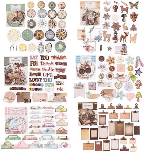 300Pcs Vintage Aesthetic Stickers for Scrapbooking, 6 Themes Cute Linen Textured Scrapbook Stickers for Adults, Junk Journal Supplies, Journaling,Card Making, Notebook, DIY by Flartmo