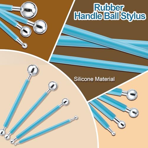 Amrules 10Pcs Double-Ended Stainless Steel Dotting Tools with Multiple Size - Image 4