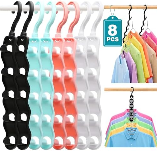 Closet Organizers and Storage,Upgraded Organization and Storage Clothes Hanger,8 Pack College Dorm Room Essentials,Sturdy Closet Organizer Home Essentials Space Saving Hangers for Thick Clothe by JIAYIISHU