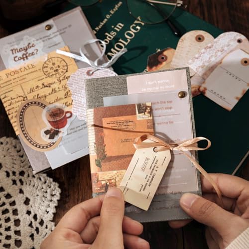 200PCS Vintage Scrapbook Paper Journaling Scrapbooking Supplies Kit Retro Decorative Craft Paper Assorted for Bullet Junk Journals Card Making Craft DIY, Written Letters - Image 6