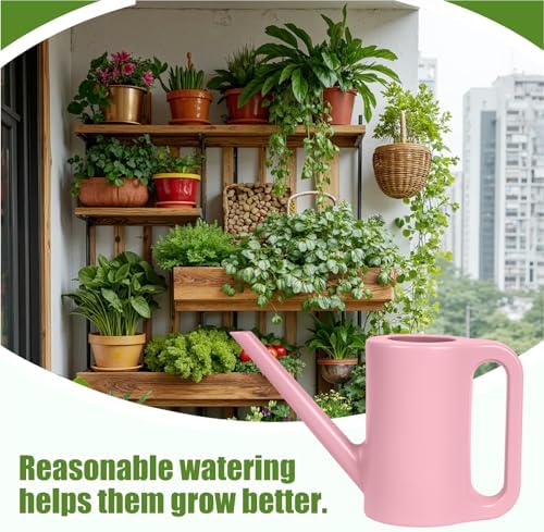 Plastic Watering Can - for Indoor and Outdoor Home Garden Plants - with Long Spout - Green - 1/4 Gallon - Image 5