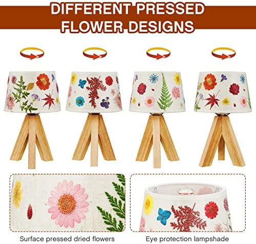 Hortsun Pressed Flower Vintage Table Lamp,Trapezoid - Image 4