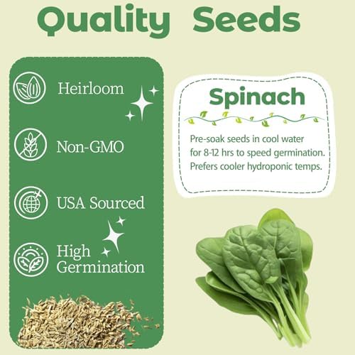 8-Pod Spinach Seed Pod Kit for Aerogarden, Includes Spinach Seeds - Universal Hydroponic Pods Indoor Gardening Supplies (8-Pod) - Image 2